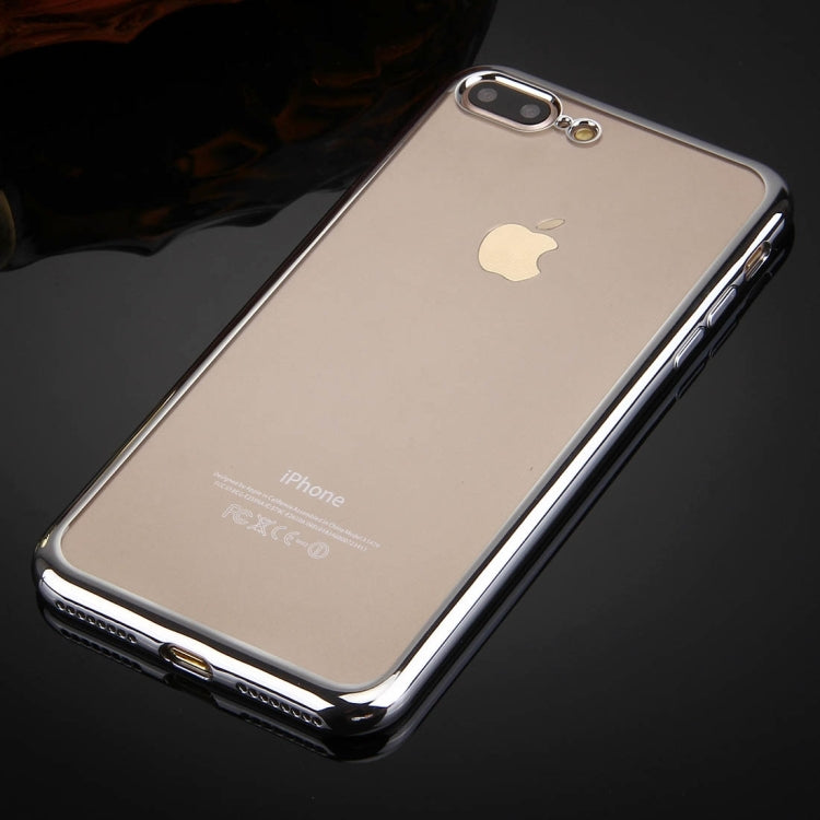 For iPhone 8 Plus & 7 Plus   Electroplating Transparent Soft TPU Protective Cover Case