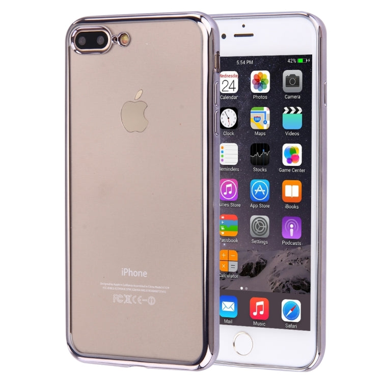 For iPhone 8 Plus & 7 Plus   Electroplating Transparent Soft TPU Protective Cover Case