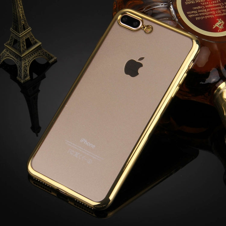 For iPhone 8 Plus & 7 Plus   Electroplating Transparent Soft TPU Protective Cover Case