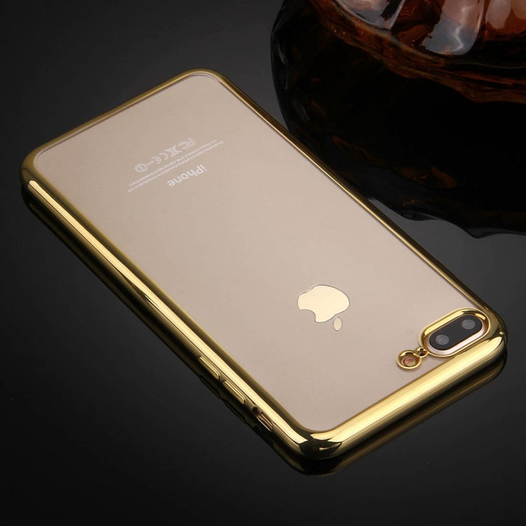 For iPhone 8 Plus & 7 Plus   Electroplating Transparent Soft TPU Protective Cover Case