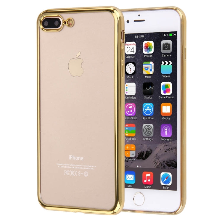 For iPhone 8 Plus & 7 Plus   Electroplating Transparent Soft TPU Protective Cover Case