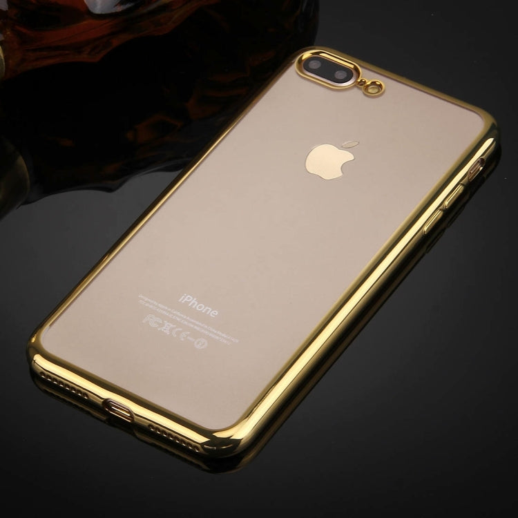 For iPhone 8 Plus & 7 Plus   Electroplating Transparent Soft TPU Protective Cover Case