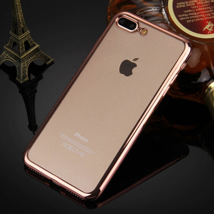 For iPhone 8 Plus & 7 Plus   Electroplating Transparent Soft TPU Protective Cover Case