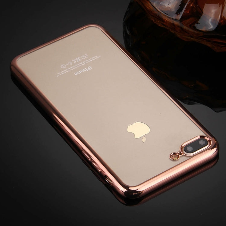 For iPhone 8 Plus & 7 Plus   Electroplating Transparent Soft TPU Protective Cover Case