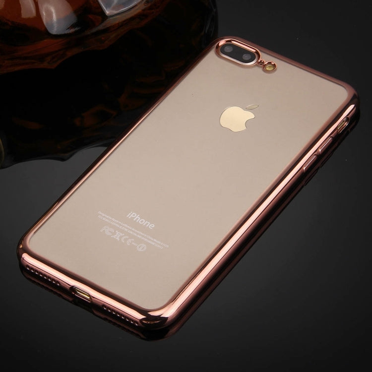 For iPhone 8 Plus & 7 Plus   Electroplating Transparent Soft TPU Protective Cover Case
