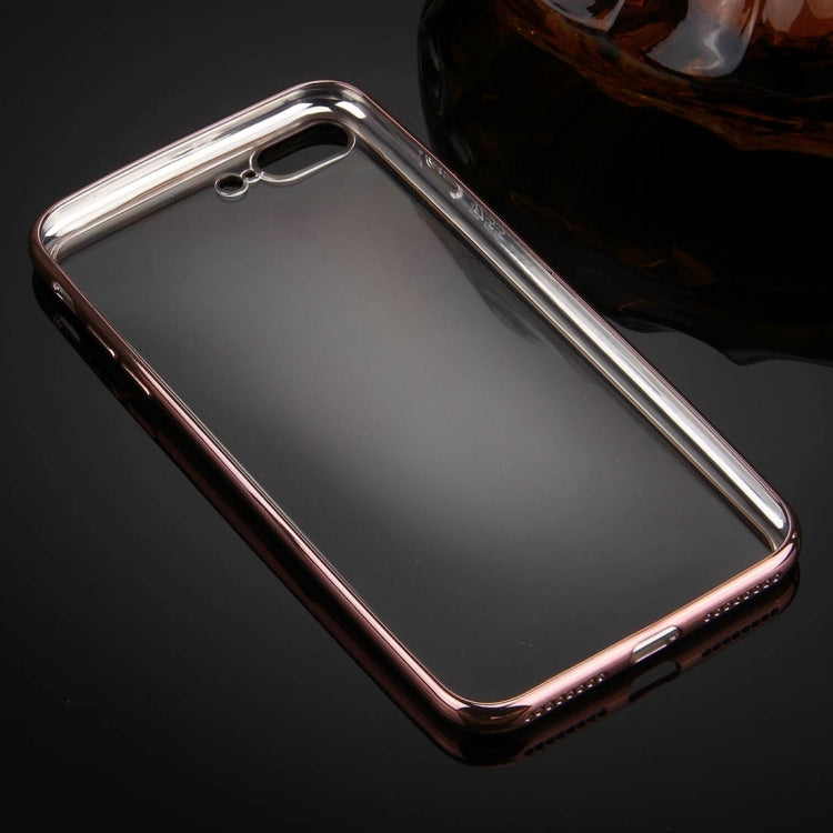 For iPhone 8 Plus & 7 Plus   Electroplating Transparent Soft TPU Protective Cover Case