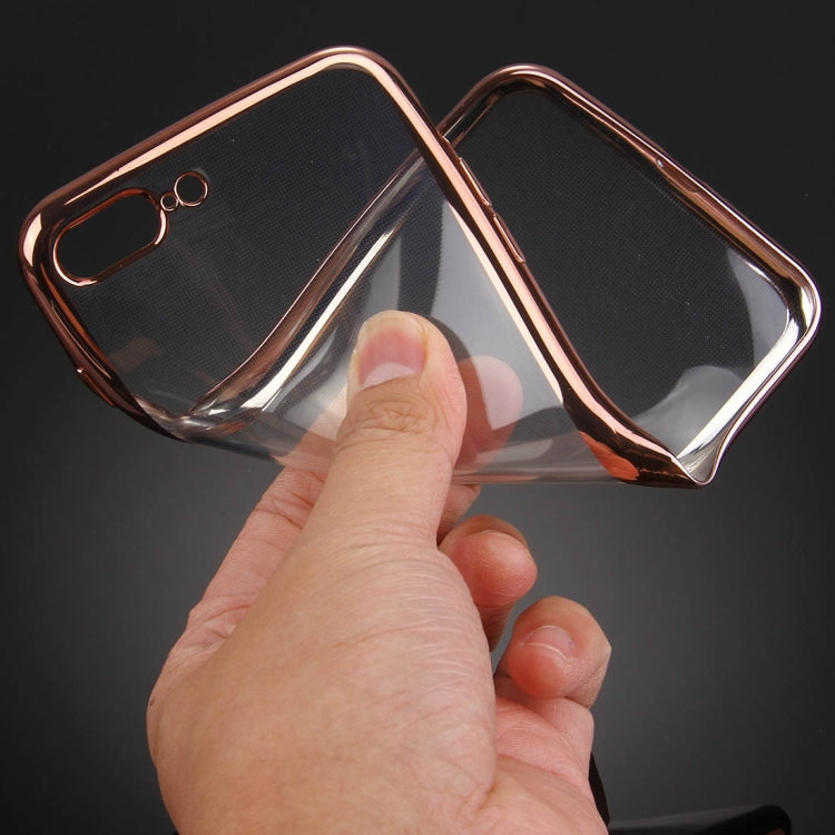 For iPhone 8 Plus & 7 Plus   Electroplating Transparent Soft TPU Protective Cover Case