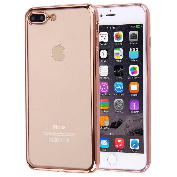 For iPhone 8 Plus & 7 Plus   Electroplating Transparent Soft TPU Protective Cover Case