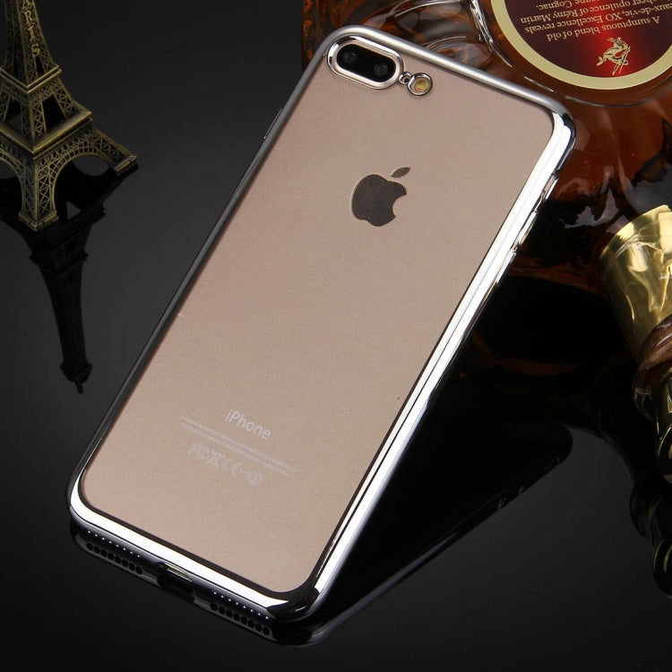 For iPhone 8 Plus & 7 Plus   Electroplating Transparent Soft TPU Protective Cover Case