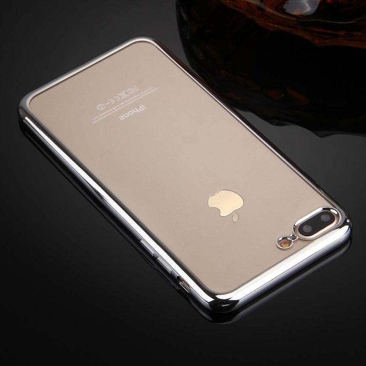 For iPhone 8 Plus & 7 Plus   Electroplating Transparent Soft TPU Protective Cover Case