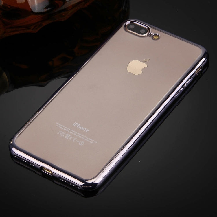 For iPhone 8 Plus & 7 Plus   Electroplating Transparent Soft TPU Protective Cover Case