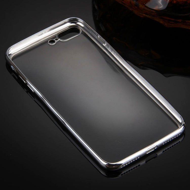 For iPhone 8 Plus & 7 Plus   Electroplating Transparent Soft TPU Protective Cover Case