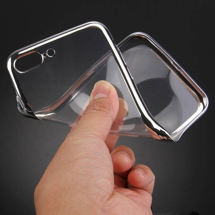 For iPhone 8 Plus & 7 Plus   Electroplating Transparent Soft TPU Protective Cover Case