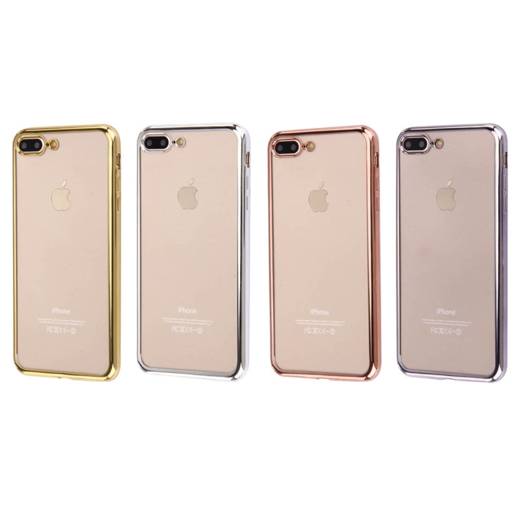 For iPhone 8 Plus & 7 Plus   Electroplating Transparent Soft TPU Protective Cover Case