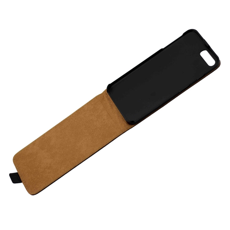 For iPhone 8 Plus & 7 Plus   Khaki Lining Vertical Flip Leather Case (Black)