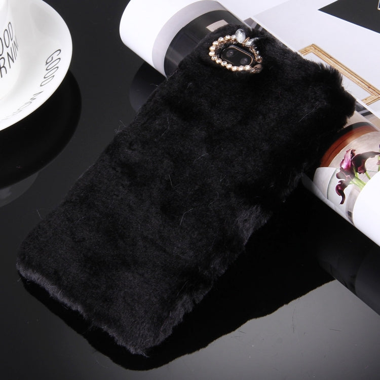 For iPhone 8 Plus & 7 Plus   Genuine Rabbit Hair Diamond Encrusted PC Protective Case