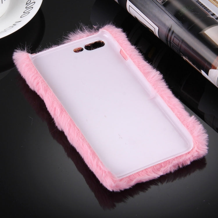 For iPhone 8 Plus & 7 Plus   Genuine Rabbit Hair Diamond Encrusted PC Protective Case