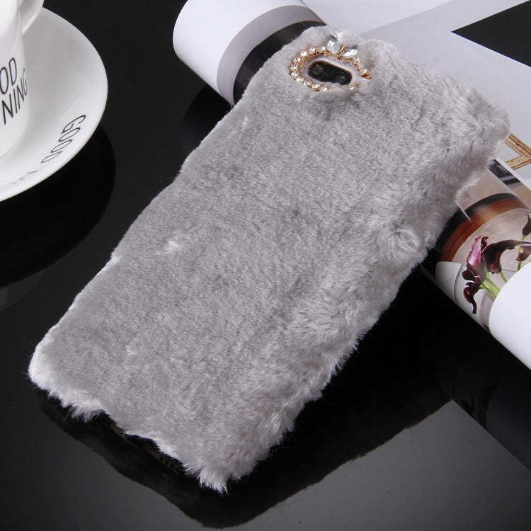 For iPhone 8 Plus & 7 Plus   Genuine Rabbit Hair Diamond Encrusted PC Protective Case