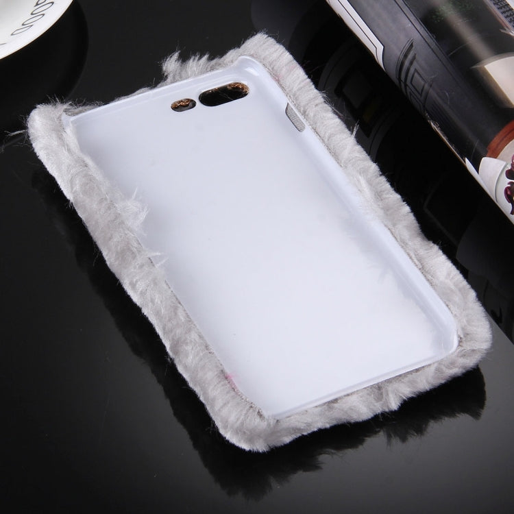 For iPhone 8 Plus & 7 Plus   Genuine Rabbit Hair Diamond Encrusted PC Protective Case