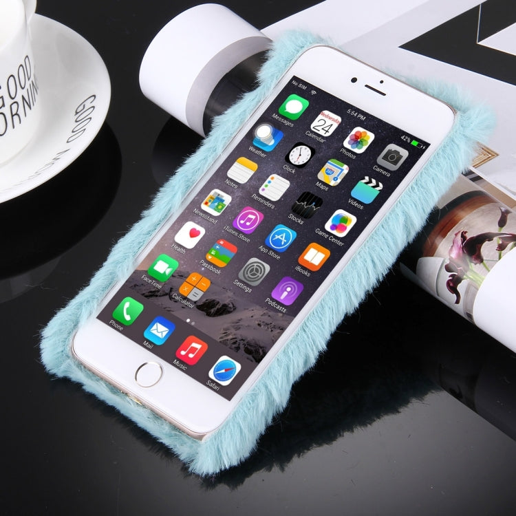 For iPhone 8 Plus & 7 Plus   Genuine Rabbit Hair Diamond Encrusted PC Protective Case