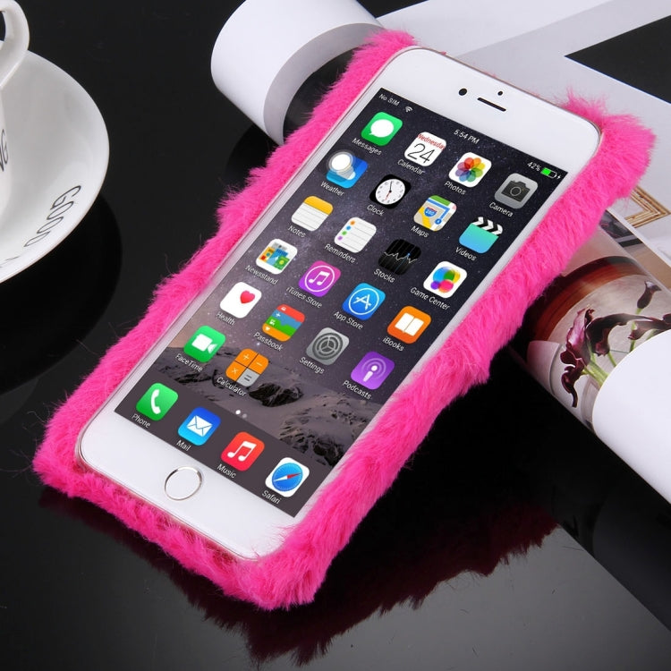 For iPhone 8 Plus & 7 Plus   Genuine Rabbit Hair Diamond Encrusted PC Protective Case