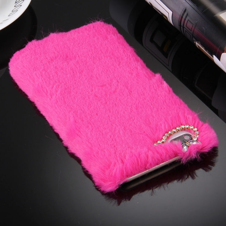 For iPhone 8 Plus & 7 Plus   Genuine Rabbit Hair Diamond Encrusted PC Protective Case