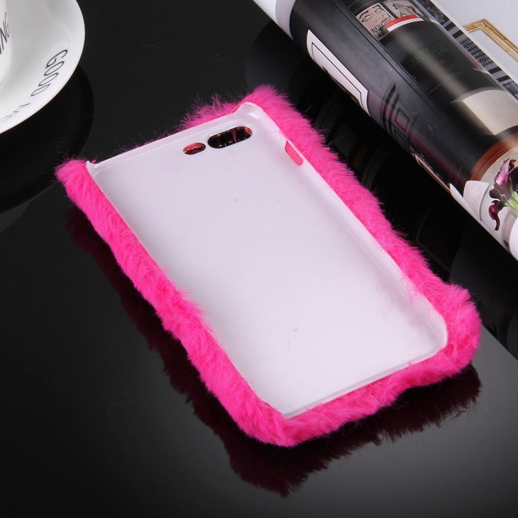 For iPhone 8 Plus & 7 Plus   Genuine Rabbit Hair Diamond Encrusted PC Protective Case