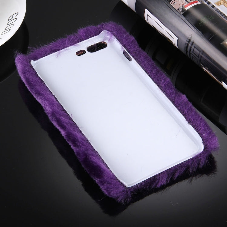 For iPhone 8 Plus & 7 Plus   Genuine Rabbit Hair Diamond Encrusted PC Protective Case