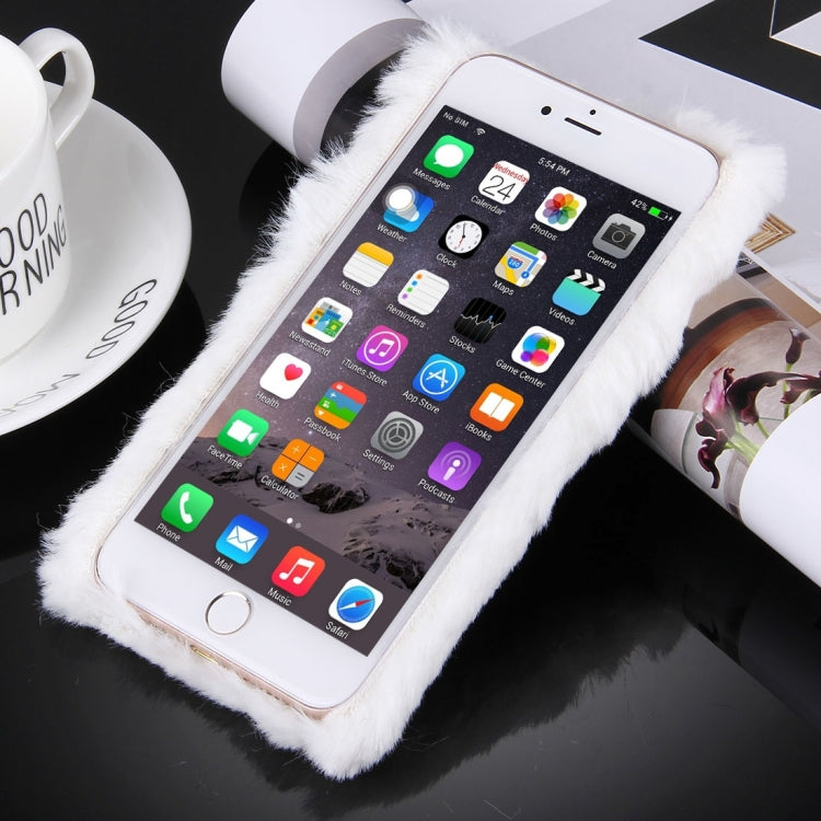 For iPhone 8 Plus & 7 Plus   Genuine Rabbit Hair Diamond Encrusted PC Protective Case