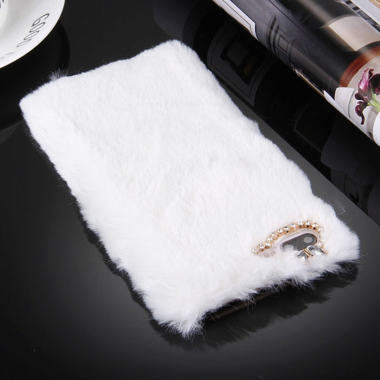 For iPhone 8 Plus & 7 Plus   Genuine Rabbit Hair Diamond Encrusted PC Protective Case
