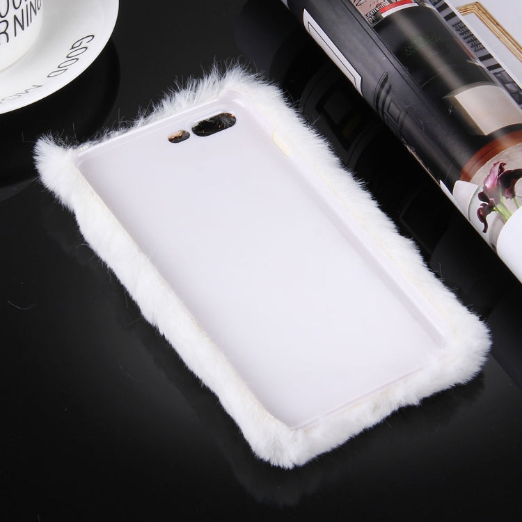 For iPhone 8 Plus & 7 Plus   Genuine Rabbit Hair Diamond Encrusted PC Protective Case