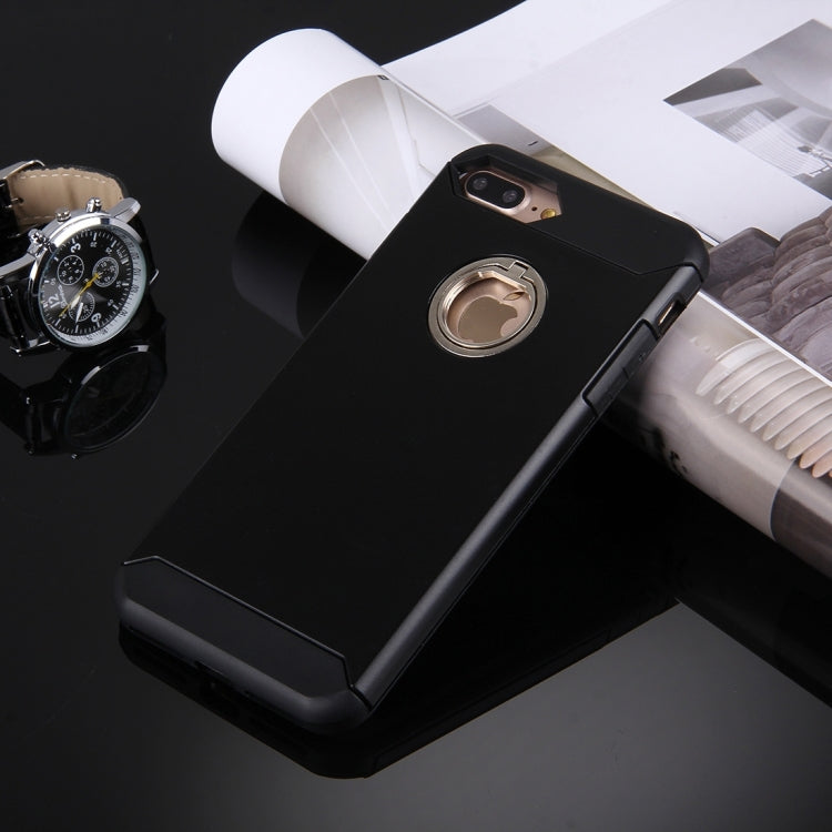 For iPhone 8 Plus & 7 Plus   Anti-Drop Shockproof Dual Layer TPU + PC Protective Case with Hidden Ring Holder