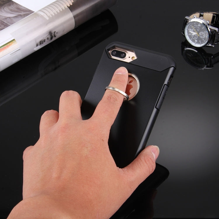 For iPhone 8 Plus & 7 Plus   Anti-Drop Shockproof Dual Layer TPU + PC Protective Case with Hidden Ring Holder
