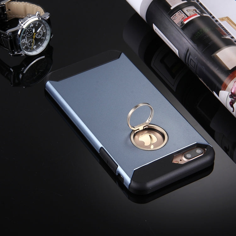 For iPhone 8 Plus & 7 Plus   Anti-Drop Shockproof Dual Layer TPU + PC Protective Case with Hidden Ring Holder