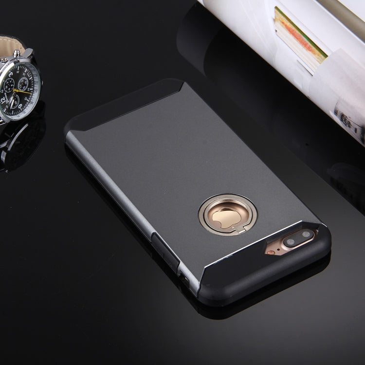 For iPhone 8 Plus & 7 Plus   Anti-Drop Shockproof Dual Layer TPU + PC Protective Case with Hidden Ring Holder