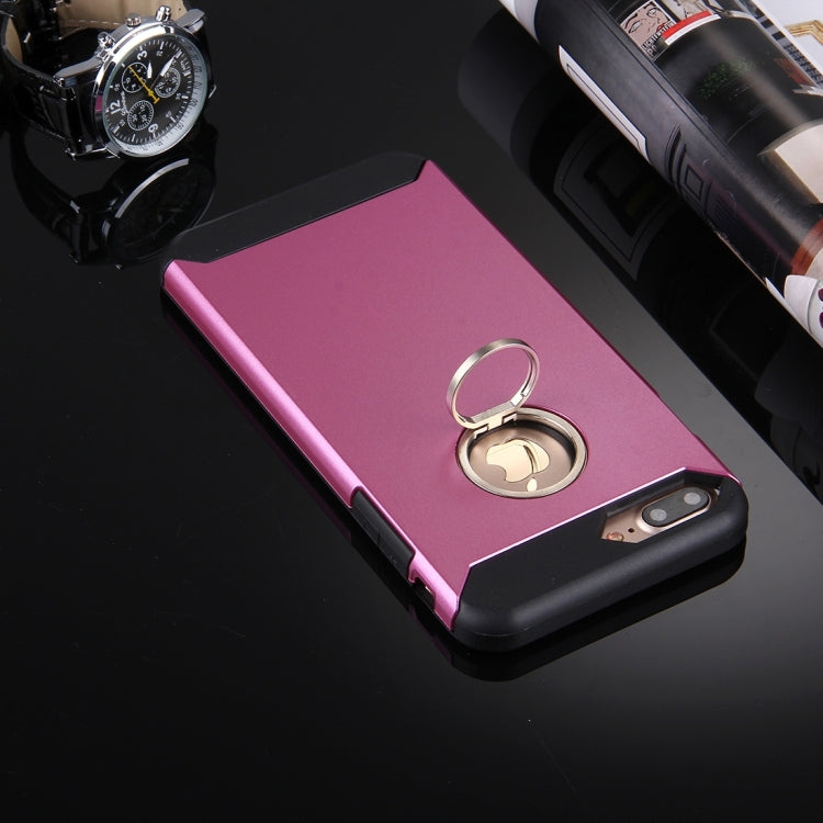 For iPhone 8 Plus & 7 Plus   Anti-Drop Shockproof Dual Layer TPU + PC Protective Case with Hidden Ring Holder