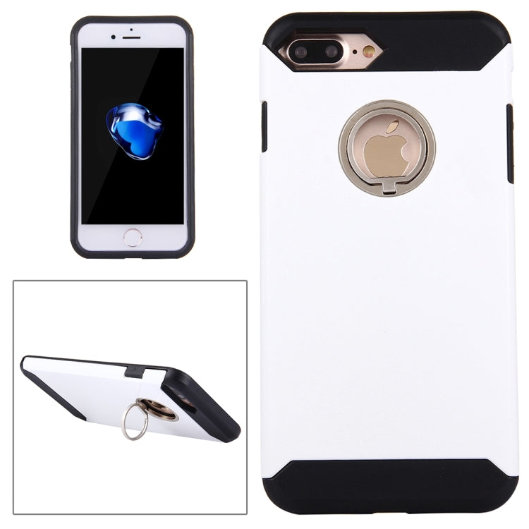 For iPhone 8 Plus & 7 Plus   Anti-Drop Shockproof Dual Layer TPU + PC Protective Case with Hidden Ring Holder