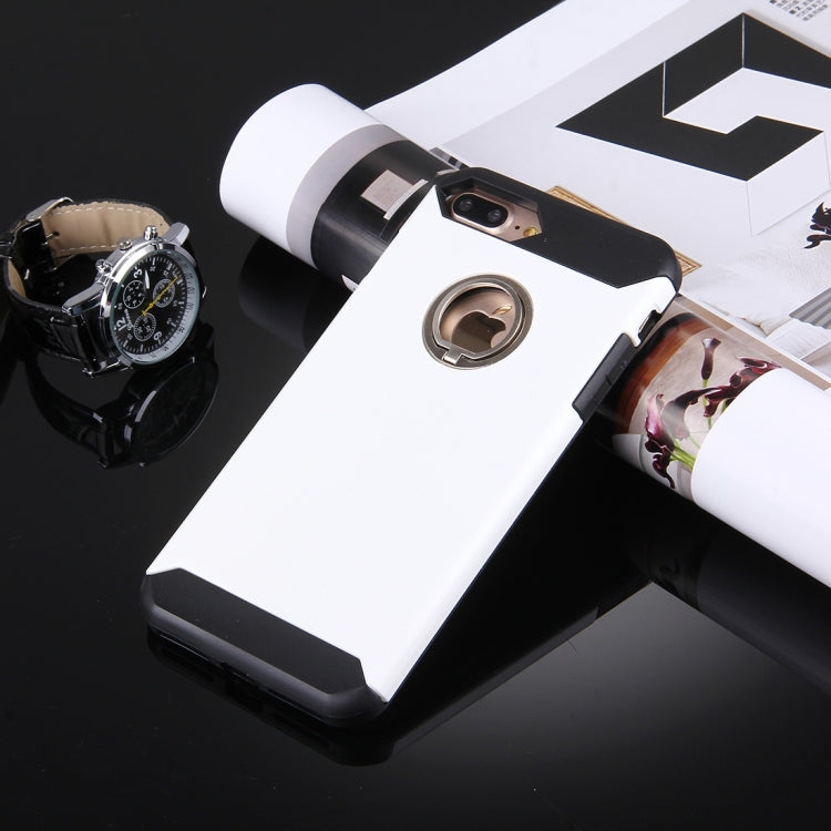 For iPhone 8 Plus & 7 Plus   Anti-Drop Shockproof Dual Layer TPU + PC Protective Case with Hidden Ring Holder
