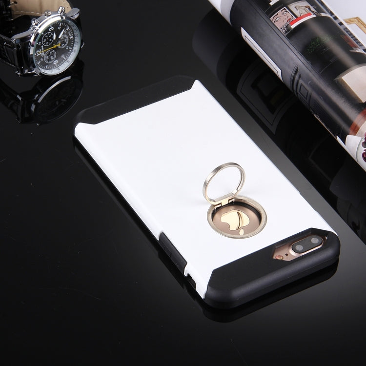 For iPhone 8 Plus & 7 Plus   Anti-Drop Shockproof Dual Layer TPU + PC Protective Case with Hidden Ring Holder