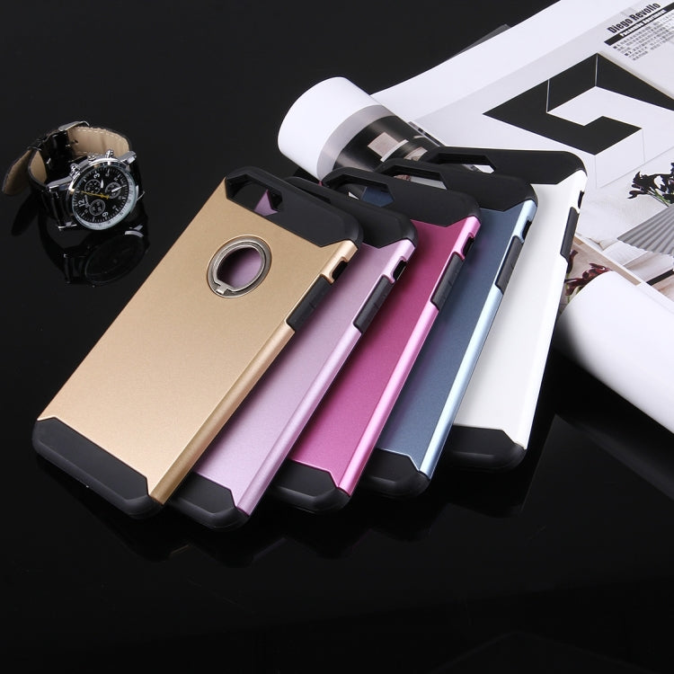 For iPhone 8 Plus & 7 Plus   Anti-Drop Shockproof Dual Layer TPU + PC Protective Case with Hidden Ring Holder