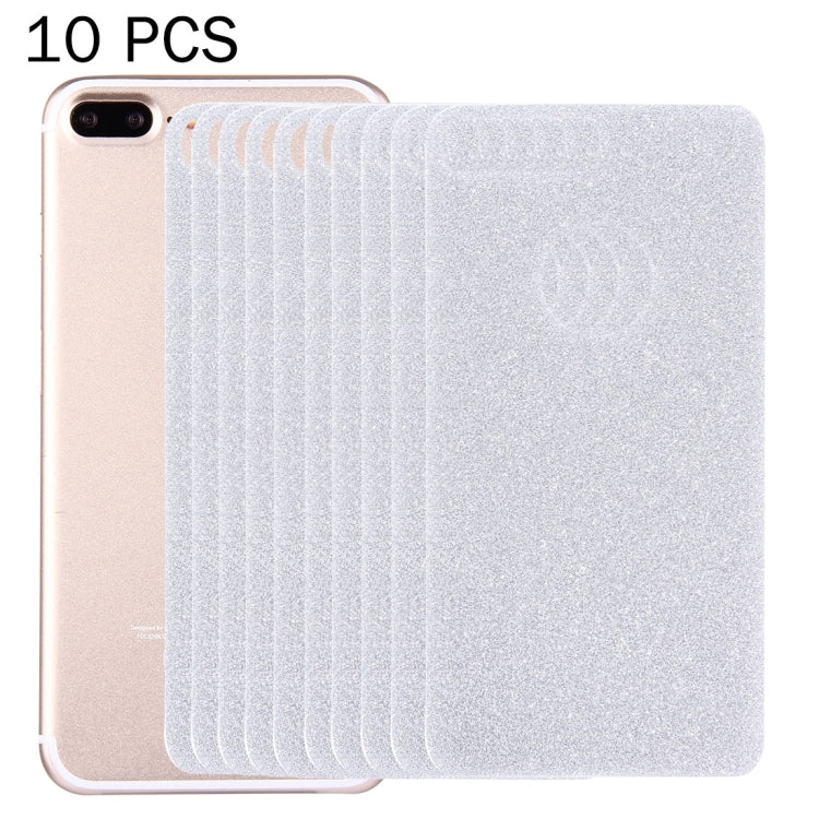 10 PCS for iPhone 8 Plus & 7 Plus   Glitter Powder Paper, Must Use with Transparent TPU Case(Silver)