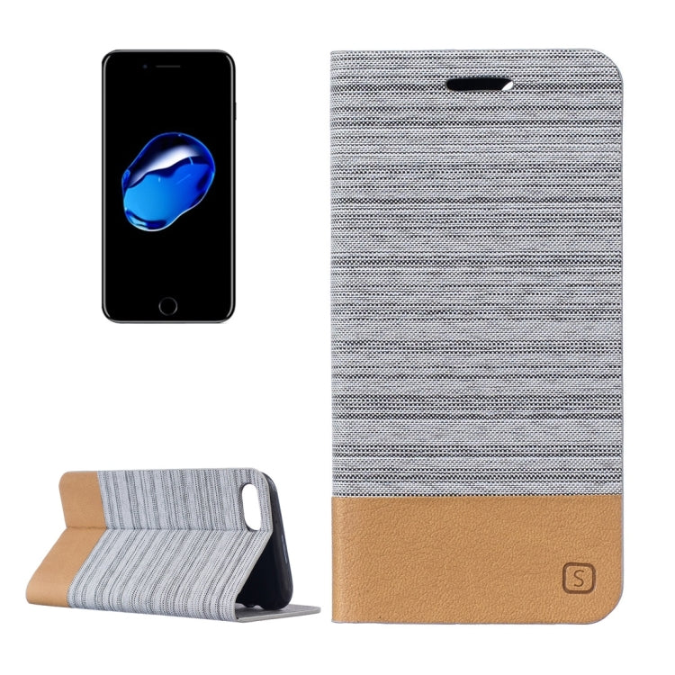 For iPhone 8 Plus & 7 Plus   Canvas Pattern PU + TPU Horizontal Flip Leather Case with Holder & Card Slots