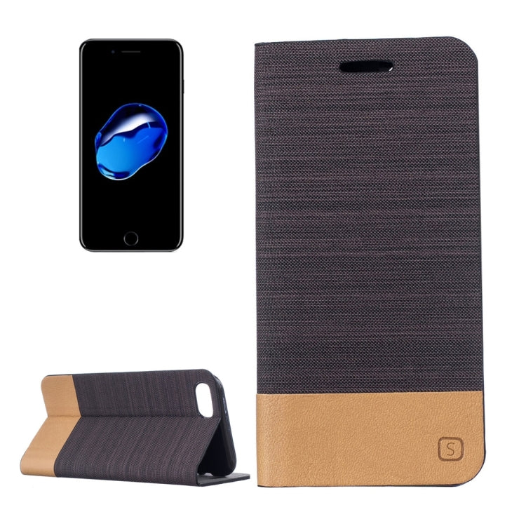 For iPhone 8 Plus & 7 Plus   Canvas Pattern PU + TPU Horizontal Flip Leather Case with Holder & Card Slots