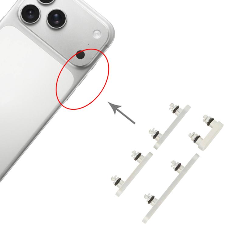 For iPhone 17 Pro / 17 Pro Max Power Button and Volume Control Button  - Silver