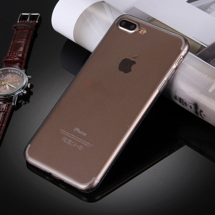 For iPhone 8 Plus & 7 Plus   0.5mm Ultra-thin Dark Color Transparent TPU Protective Case