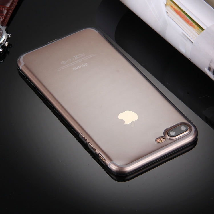 For iPhone 8 Plus & 7 Plus   0.5mm Ultra-thin Dark Color Transparent TPU Protective Case
