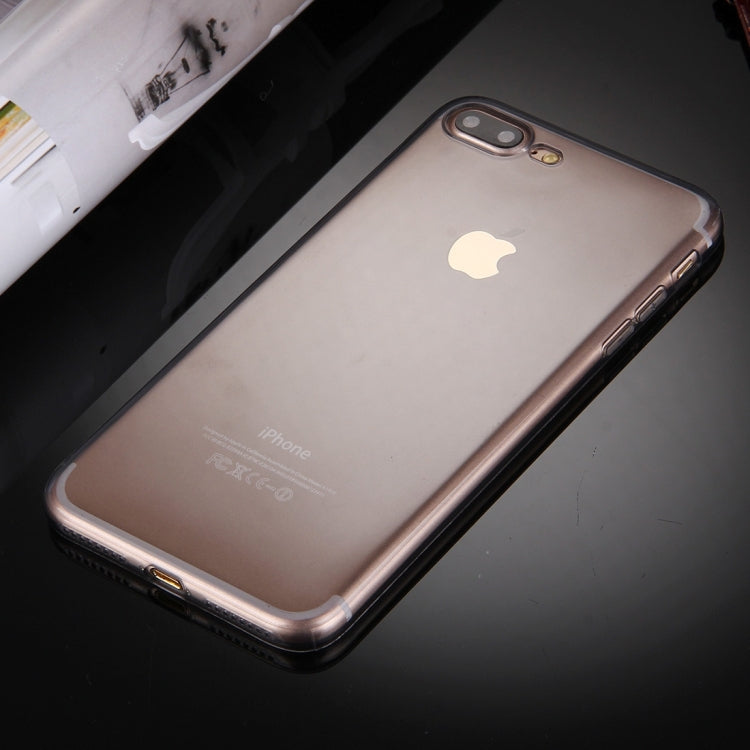 For iPhone 8 Plus & 7 Plus   0.5mm Ultra-thin Dark Color Transparent TPU Protective Case