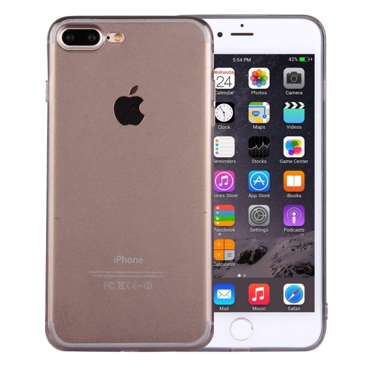 For iPhone 8 Plus & 7 Plus   0.5mm Ultra-thin Dark Color Transparent TPU Protective Case