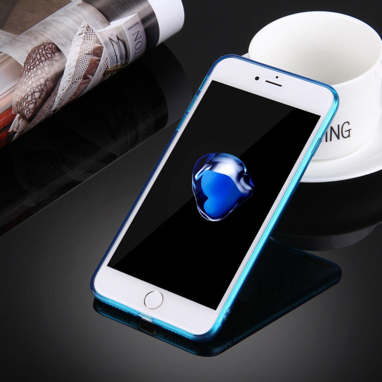 For iPhone 8 Plus & 7 Plus   0.5mm Ultra-thin Dark Color Transparent TPU Protective Case