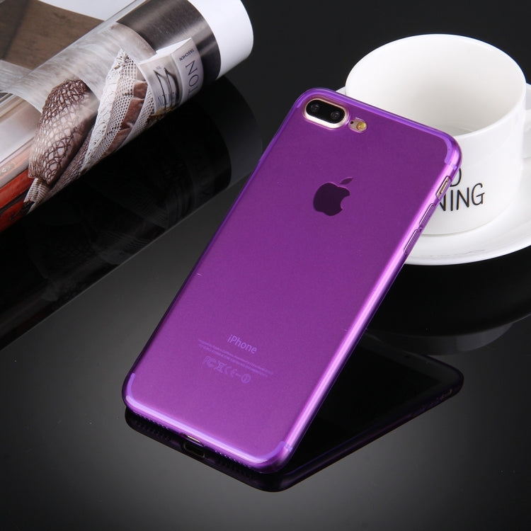 For iPhone 8 Plus & 7 Plus   0.5mm Ultra-thin Dark Color Transparent TPU Protective Case